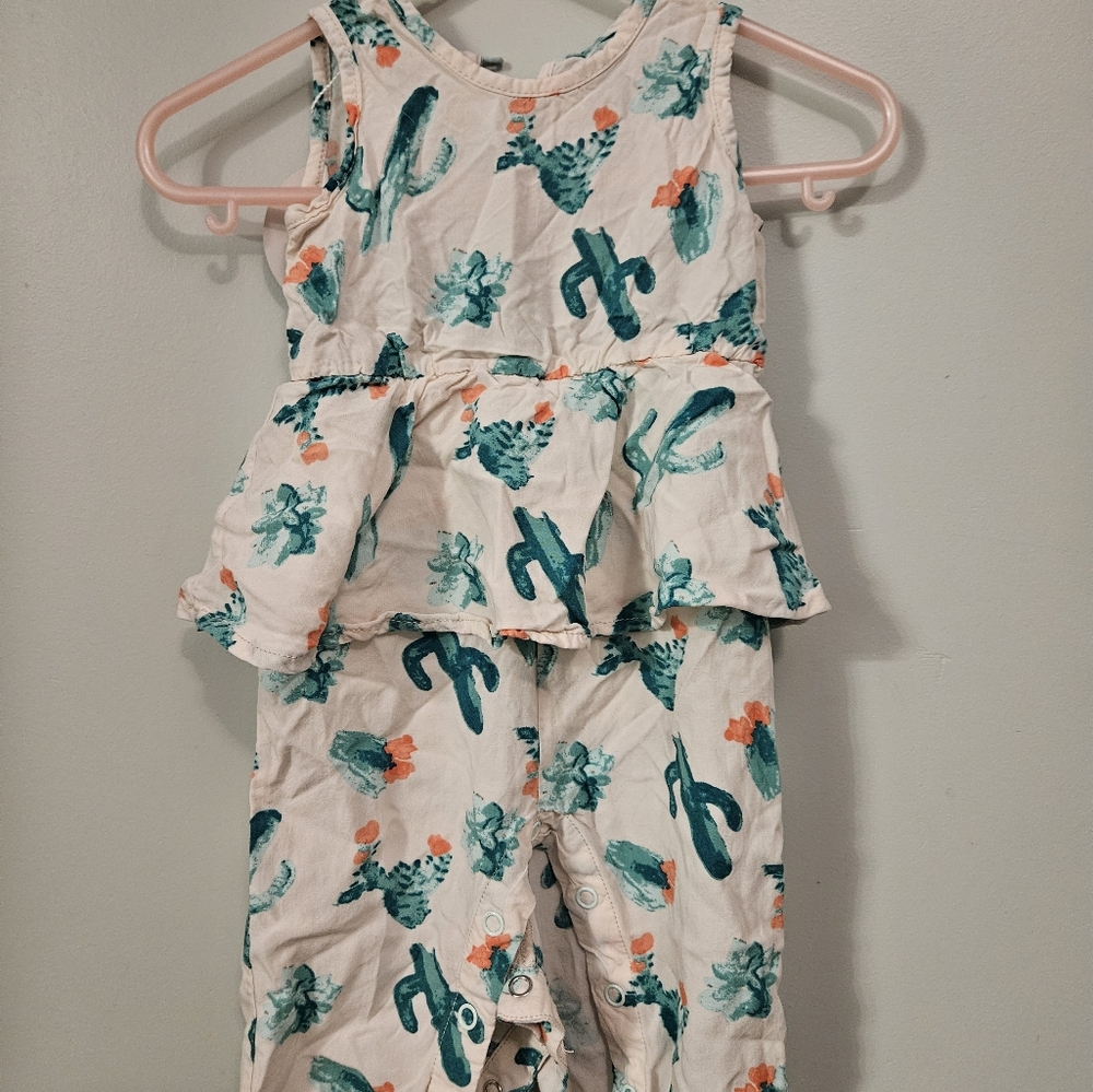 Cactus Print Sleeveless Romper